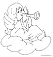 laminas para colorear dibujos de angelitos navide&ntilde;os para navidad 04